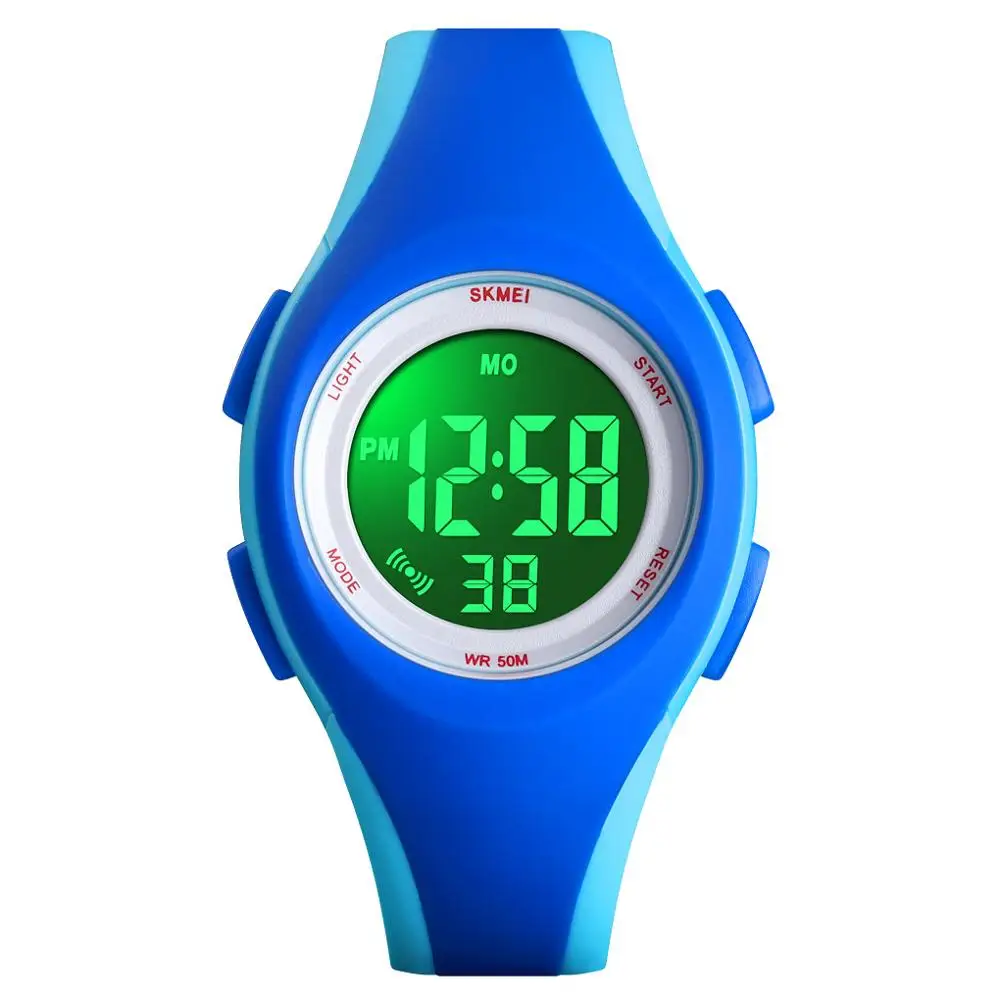 Blue Брендовые Детские часы SKMEI, 50 м, водонепроницаемые спортивные часы с хронографом и секундомером для мальчиков, модный браслет для девочек, детские наручные часы - Цвет: Blue