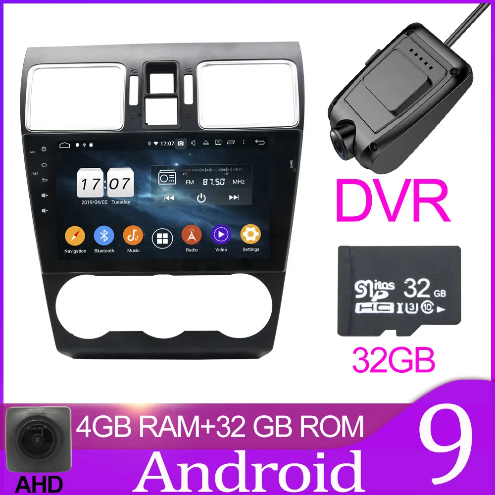 32GB With DVR Owtosin автомобильный Радио Мультимедиа Видео плеер навигация gps Android 9,0 для Subaru Forester/Subaru XV WRX автомобиль - Цвет: 32GB With DVR