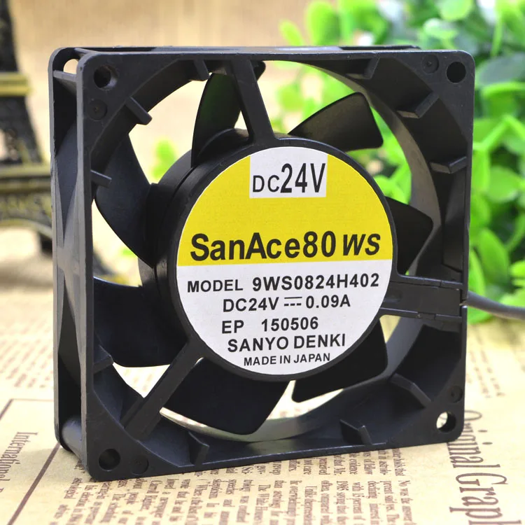 Для SANYO DENKI SAN ACE 8 см 8025 24V 0.09A 9WS0824H402 Водонепроницаемый двойной шарикоподшипник 2
