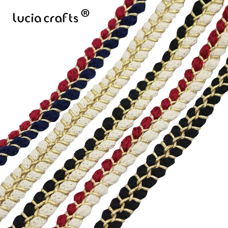 Lucia Craafts 1y золотая нить отделка тканевая лента для шитья своими руками аксессуары