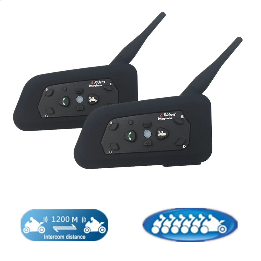 Для 6 всадников 1200 м 2018 Новый 2 шт. R6 мотоциклетный Bluetooth шлем гарнитуры Интерком BT