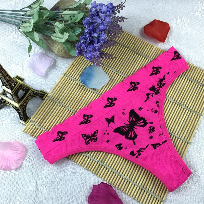 Сексуальные женские с принтом бабочки Active нижнее белье кружевные трусы