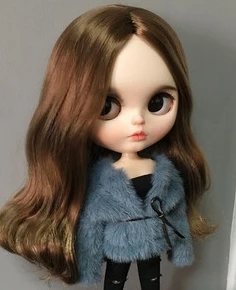 short style 1 шт. модное пальто с мехом ручной работы Синее Короткое пальто для blyth ob24 azone s barbis 1/6 Куклы Аксессуары Одежда для кукол - Цвет: short style