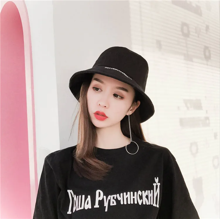 Casual sun Hats Foldable Letter Embroidery cotton bucket hat p162 | Аксессуары для одежды