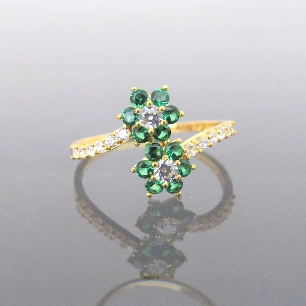 Милый 14K желтый золотой 0 4ctw 1 5 мм Supre белый Moissanite & Tsavorite скручивающий ремешок