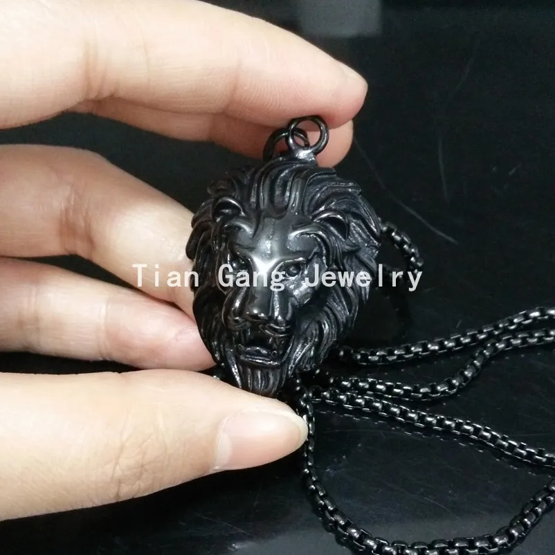 Крутая Мужская подвеска из нержавеющей стали 316L твердая черная тон цепочка с