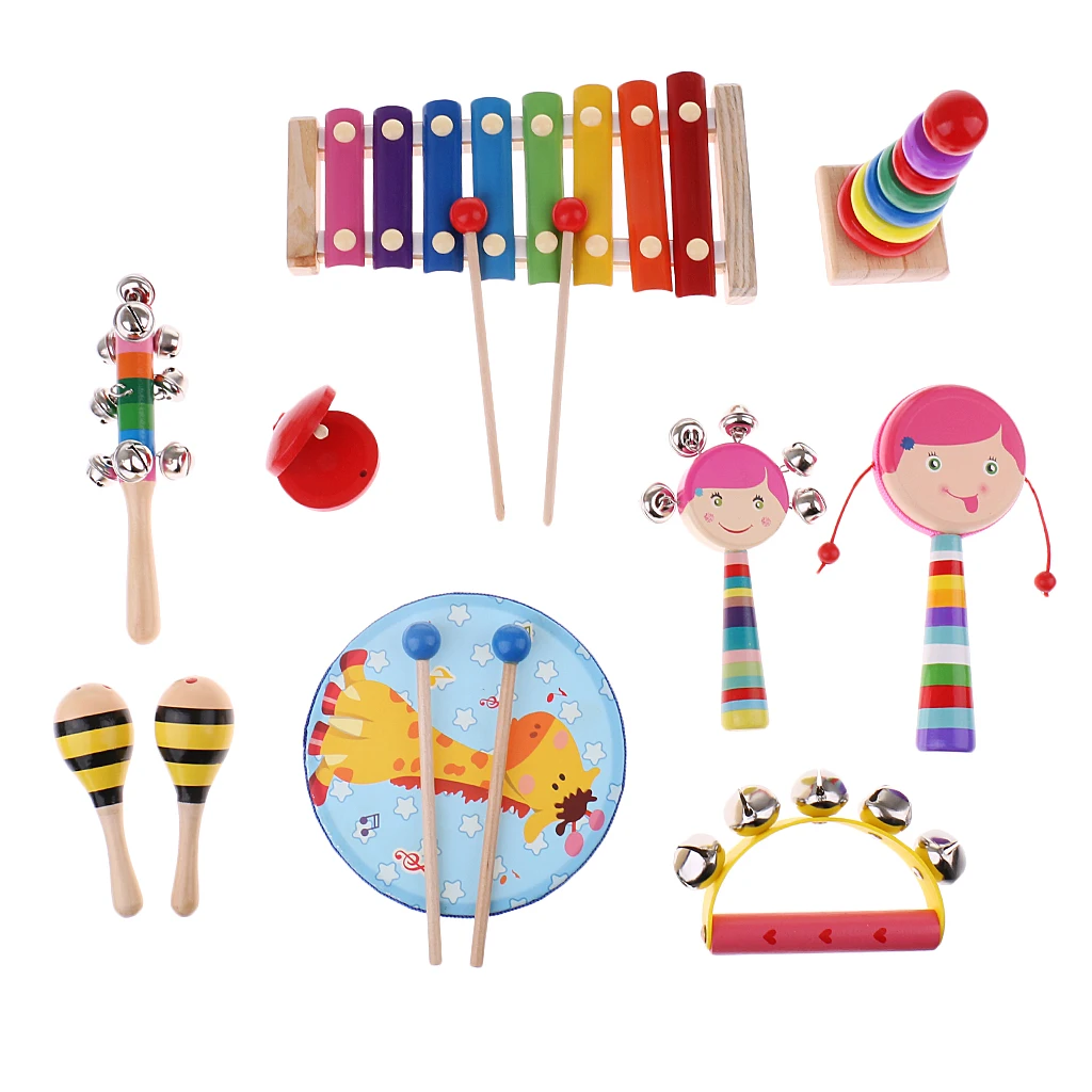

Деревянный Тамбурин Orff World, развивающие игрушки для детей, 10 шт.