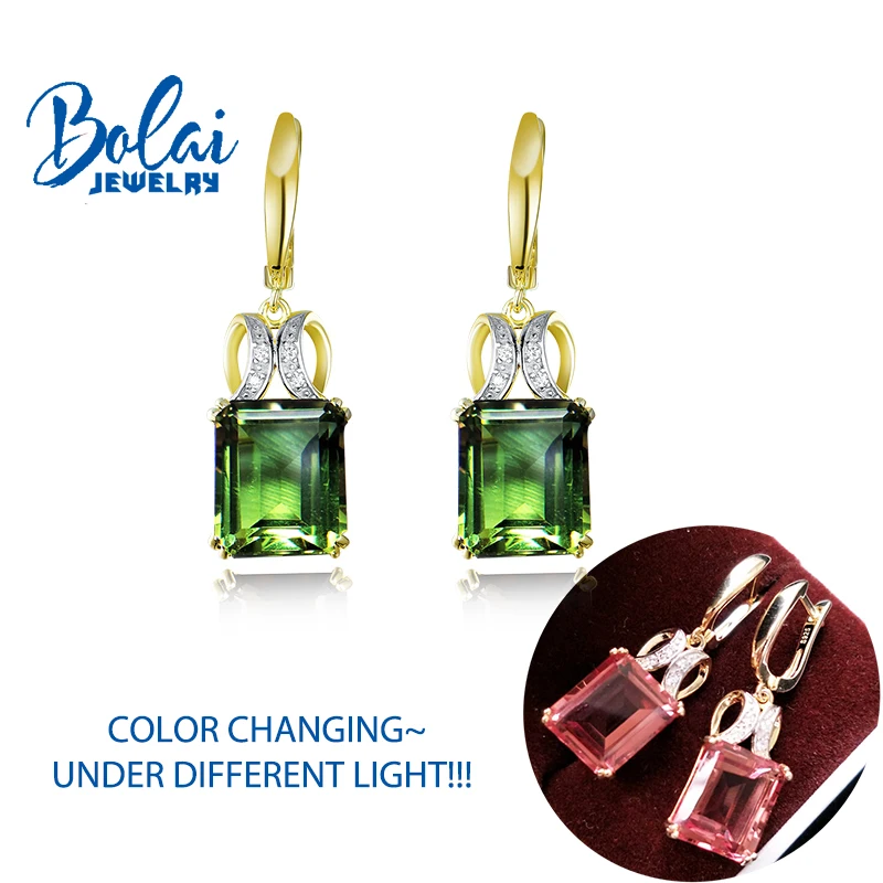 Bolaijewelry висячие серьги с зултанитом на застежке искусственные драгоценные камни