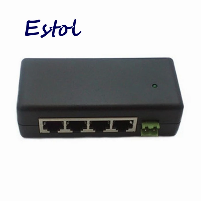 100% оригинал 4 порта LAN Пассивный блок питания через Ethernet инжектор постоянный ток 9