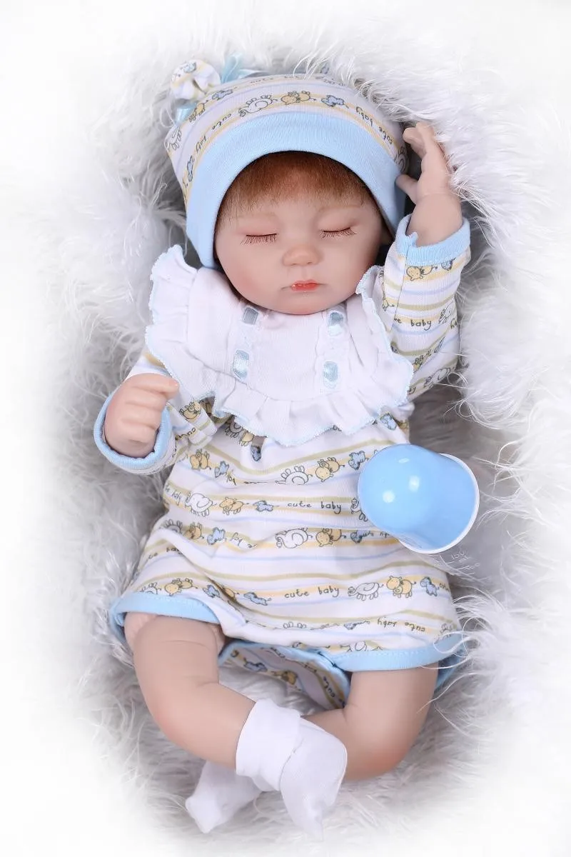 18 дюймов мягкая кукла из силикона реалистичные силиконовые Reborn Baby Doll с одеждой Reborn спящие куклы волосы девушки подарки бонкас