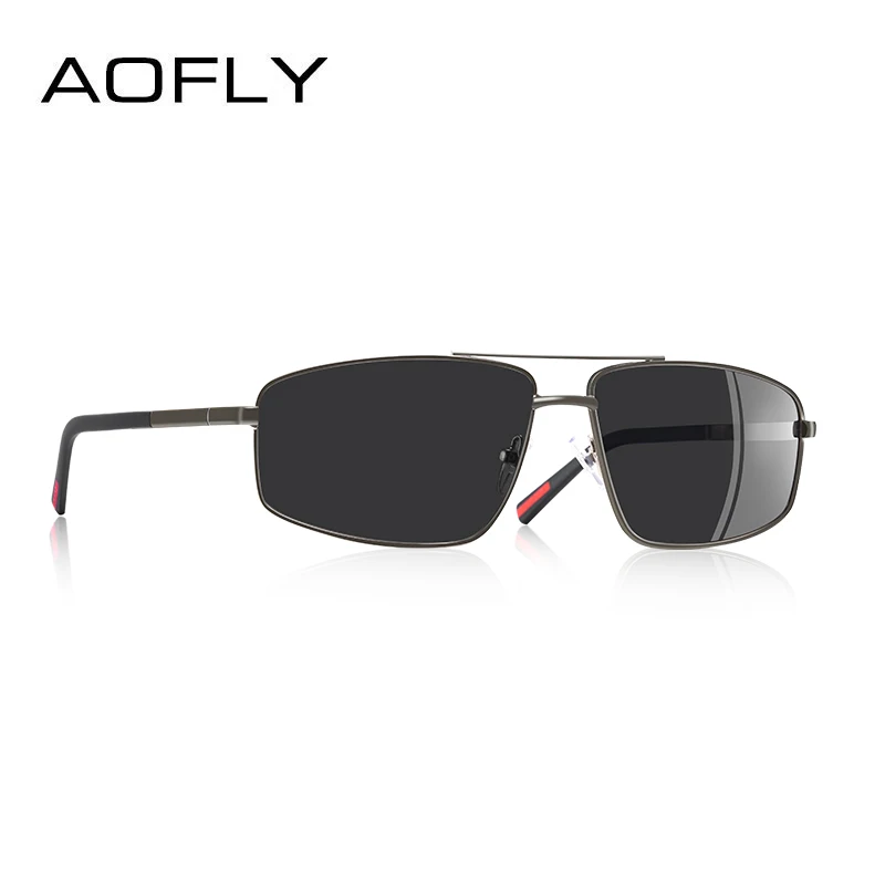 C2Gun AOFLY, фирменный дизайн, классические мужские солнцезащитные очки, мужские, для вождения, поляризационные солнцезащитные очки, мужские, металлическая оправа, очки, очки, Gafas, UV400, AF8182 - Цвет линз: C2Gun