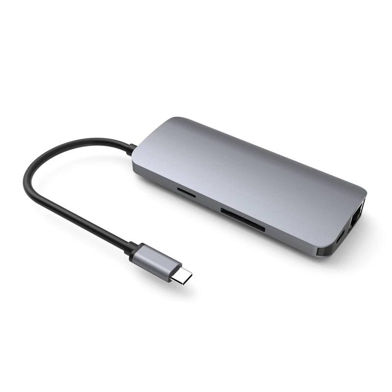 9 в 1 Type-C концентратор к Hdmi Usb 3 0 Sd Tf Pd Rj45 Vga Ethernet Lan кардридер адаптер | Электроника