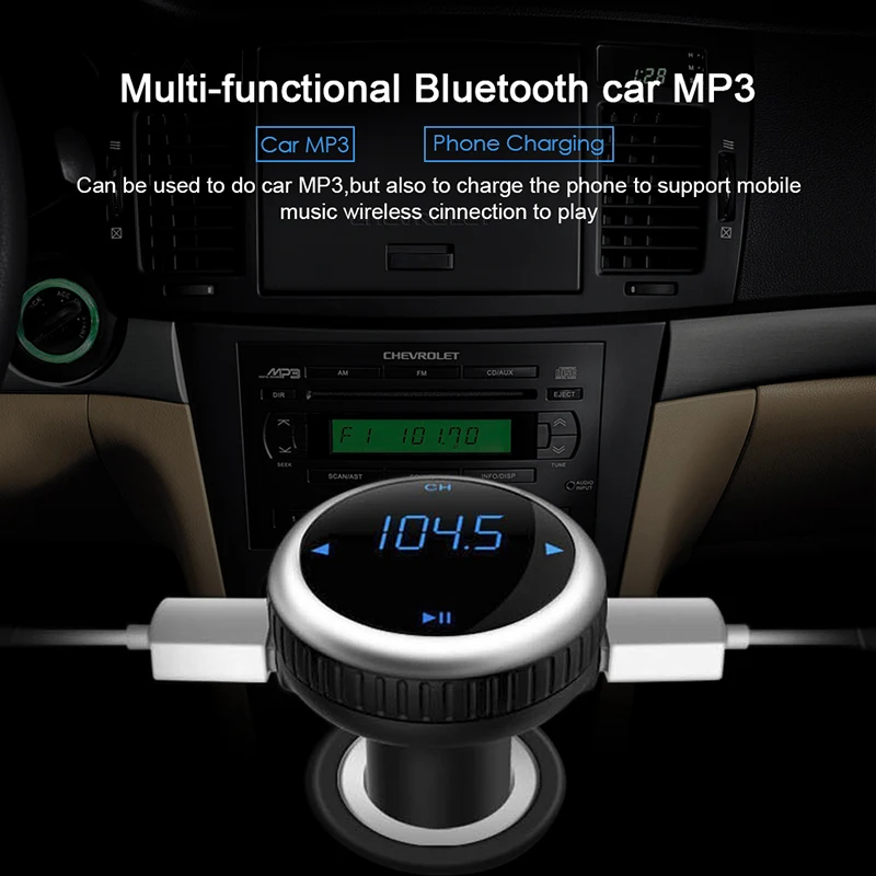 Bluetooth FM transmitter Car Smart Locator Finder AUTO Music Player Handfree 2.1A Dual USB Charger Support TF card|Автомобильный