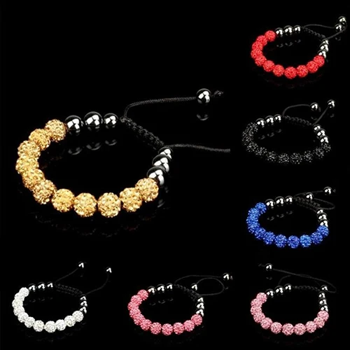 Новинка 2017 года со стразами шар полимерная глина бисера браслет дружбы adjustale цепи