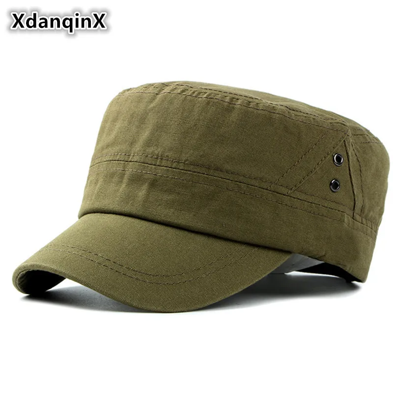 Шапка XdanqinX Мужская осенне зимняя 100% хлопок в стиле милитари|military hat|cotton flat capmilitary