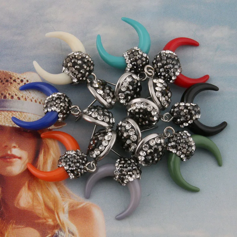 NeeFu WoFu серьги рога Стразы Обруч из смолы большие для женщин панк большой букле
