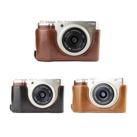 new pu leather camera case half body cover for fujifilm xf10 fuji x f10 openning bottom case black brown coffee