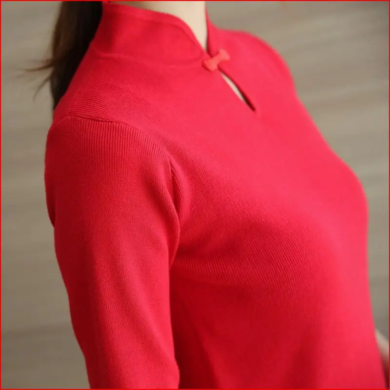 Новинка Ohclothing 2021 китайский зимний свитер стильное Ципао с воротником