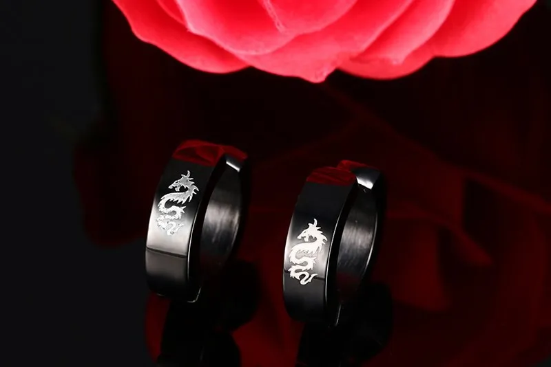 Модные серьги кольца для женщин из нержавеющей стали с драконом|earring color|earingshoop