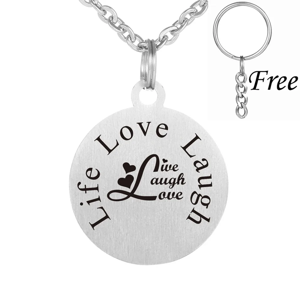 Ожерелье с подвеской из нержавеющей стали надписью Life Love| |