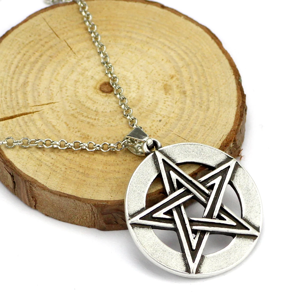 Мужская Эмаль черная пентаграмма звезда кулон ожерелье|pendant necklace|star pendantnecklace necklace