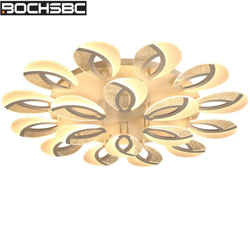 

Современная светодиодная люстра в форме листа BOCHSBC для спальни, гостиной, столовой, акриловый абажур, потолочный светильник, осветительные ...