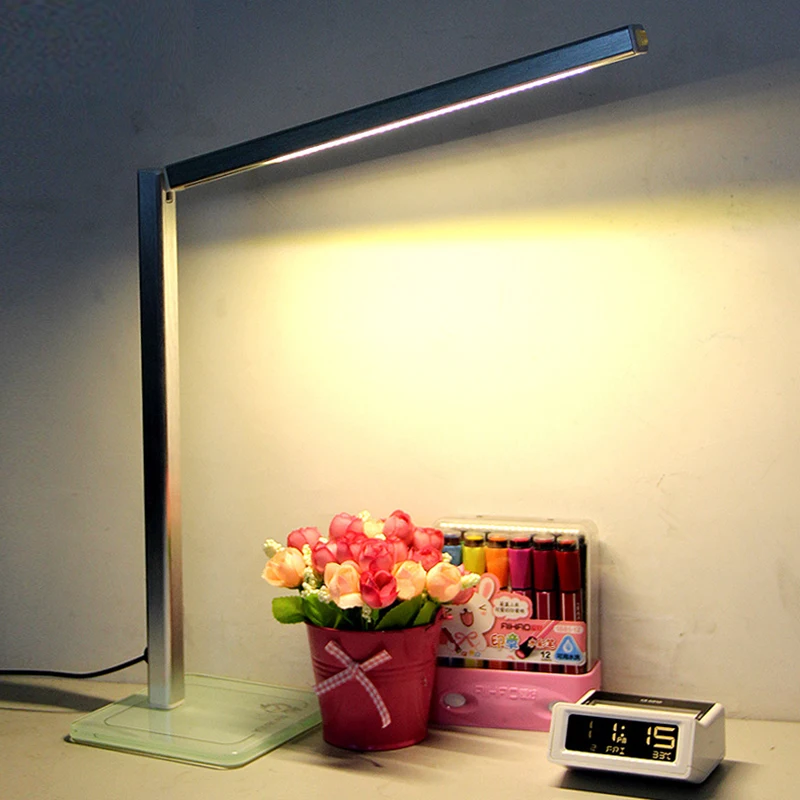 

Eyesight Protection LED Reading Lamp Foldable Desk Lamp,5000K Natural Light,3 Steps Dimming with glass lamp base