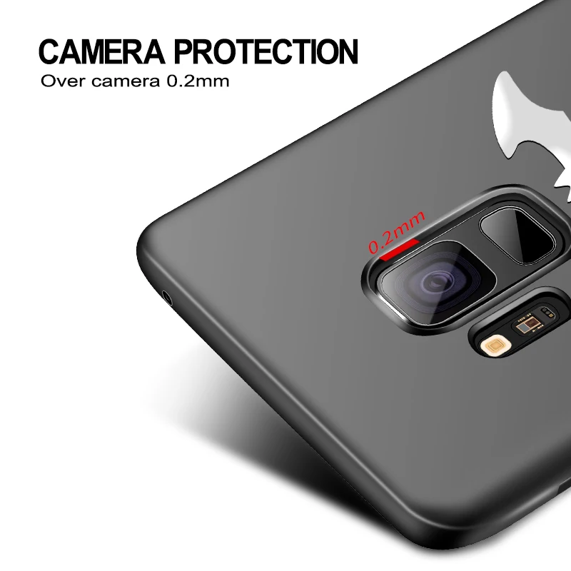 Roc Joan 3D Silver Batman PC Case For Samsung Galaxy S8 S9 Plus Cover Metal Bat Note 8 9 J6 A8 2018 A5 A6 J7 J5 2017 Cases |