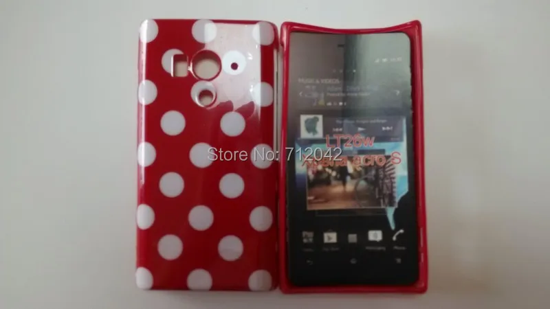 OEEKOI мягкий гелевый чехол в горошек из тпу для Sony Xperia acro s LT26w бесплатная