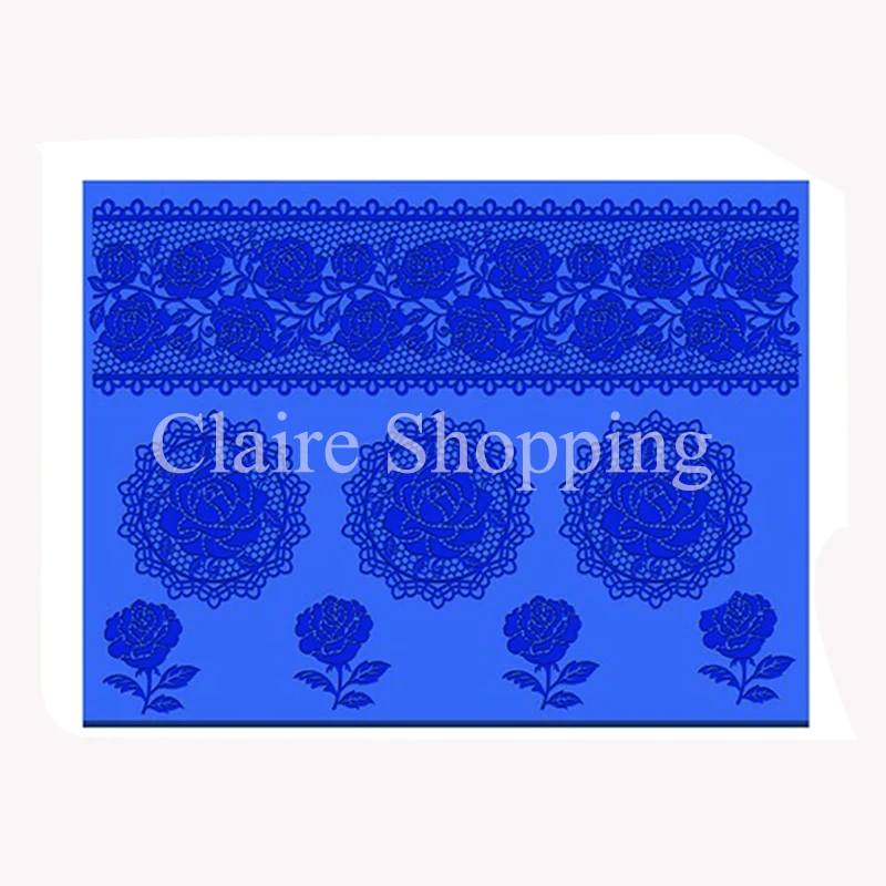 Yueyue Sugarcraft 1 pc big Rose silicone lace mold fondant cake decorating tools chocolate gumpaste | Дом и сад