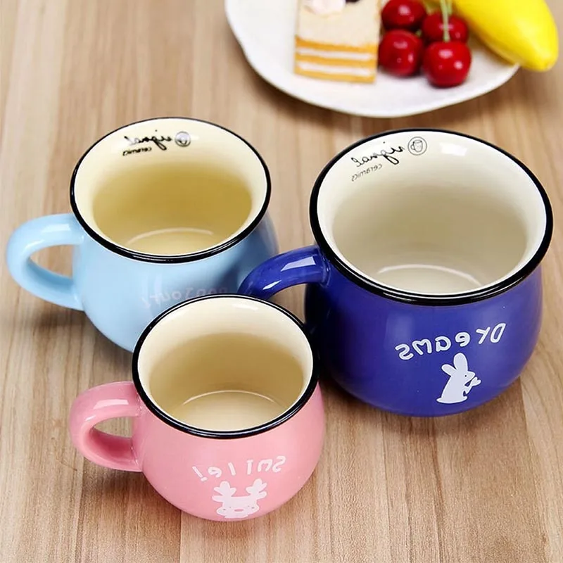 BORREY Cute Ceramic Coffee Mug Creative Small Milk Cups And Mugs Chinese Pottery Colorful Tea Cup Drinkware | Дом и сад