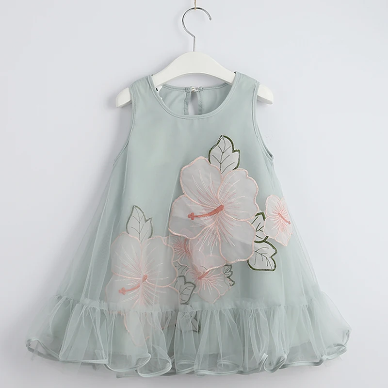 Bear Leader/ г. Новая модная одежда принцессы для девочек, милое Сетчатое платье Ципао со стоячим воротником в национальном стиле для детей от 2 до 6 лет