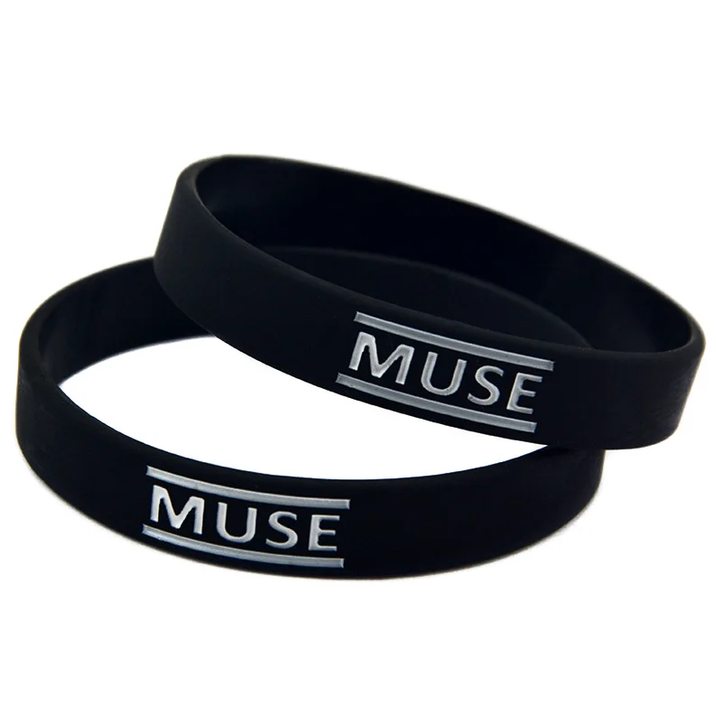 Силиконовый браслет Muse 1 шт. ширина 1/2 дюйма черный для музыкальных