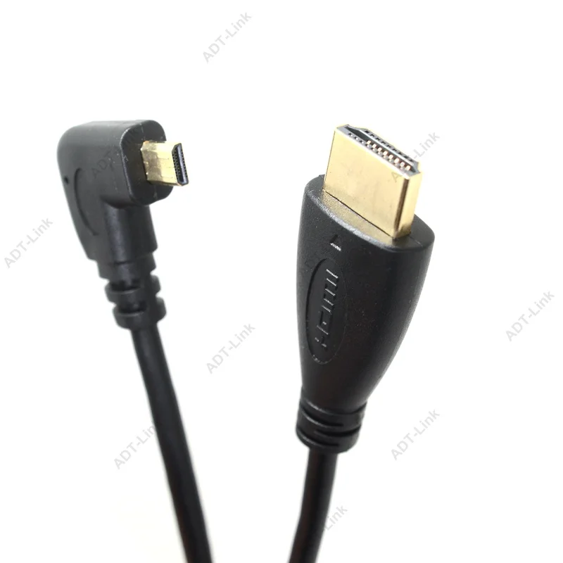 Прямой угол Micro HDMI совместимый пружинный гибкий кабель V1.4 DSLR 0 5 м/2 м от A типа до D
