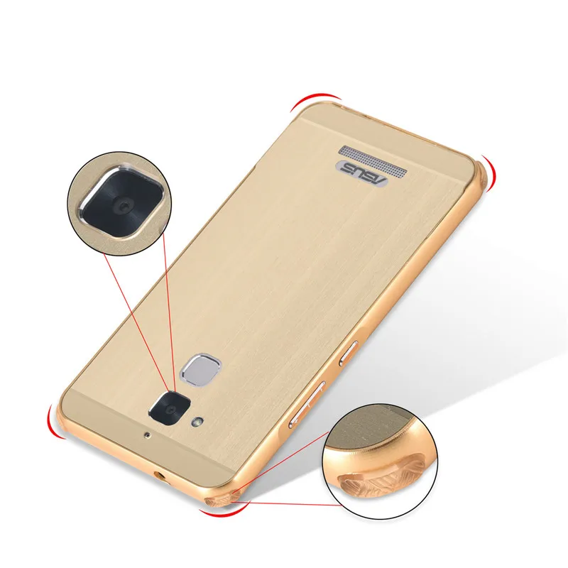 For Asus Zenfone 3 Max ZC520TL 5.2" Case Metal Frame Cover with Brushed Back Hard for |