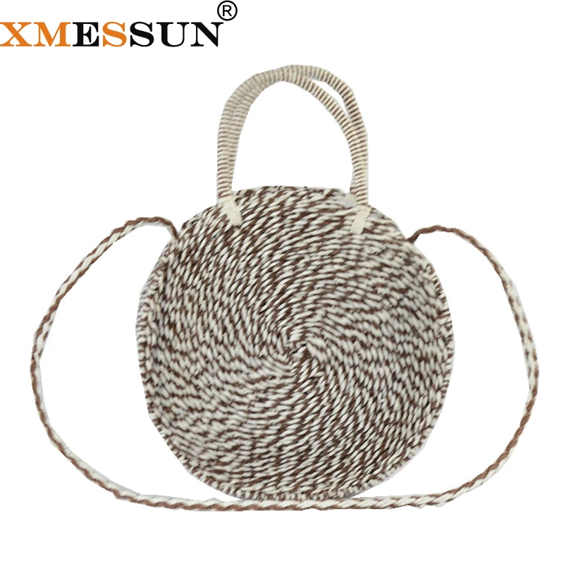XMESSUN 2020 Новая летняя круглая соломенная сумка ручной работы плетеная винтажная