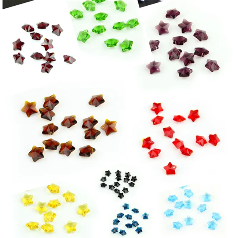 Большая распродажа 100 шт. смешанные цвета 14 мм бисер со звездочкой для люстр