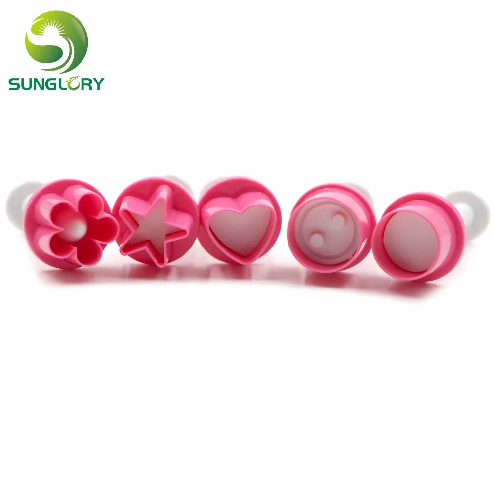 5 шт. цветок плунжерный резак сердце помадка Сахар ремесло плесень пятиконечная