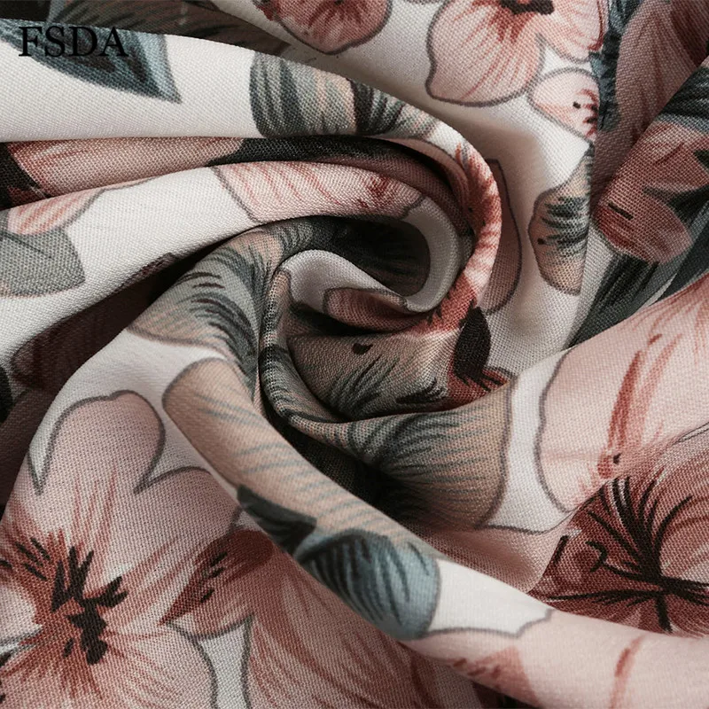 Женский пляжный комбинезон FSDA повседневный без бретелек с цветочным принтом и