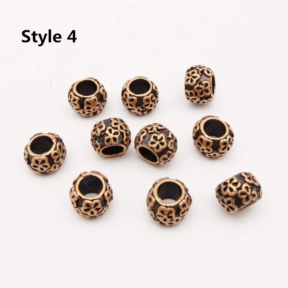 10pcs Style 4 10 шт./упак. красный Медь отличаются друг от друга 8 видов стилей, подвязанные лентой, с объемной волной, дредлоки, для увеличения объема, бусины кольца трубки Головные уборы украшения для Для мужчин Для женщин - Цвет: 10pcs Style 4