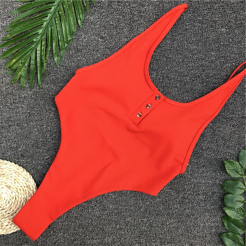 2018 купальник женский купальный костюм сексуальный однотонный Цельный на