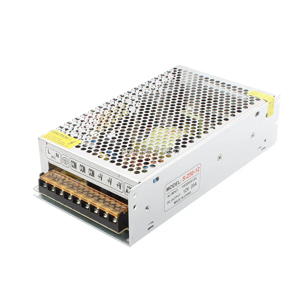 AC 110/220V DC 12V 20A 240W драйвер источника питания с двойным выходом для светодиодной