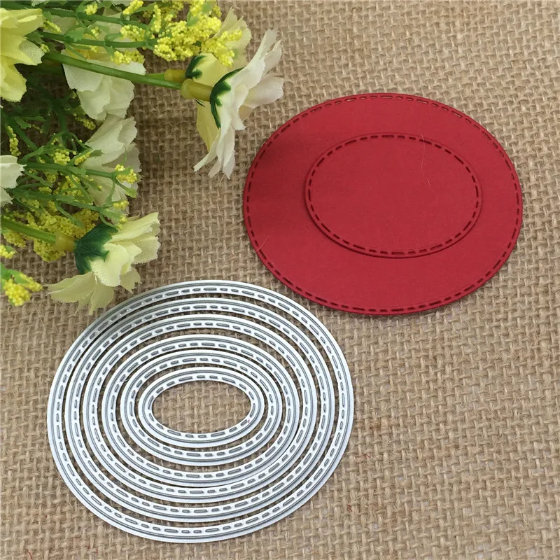 Овальные металлические режущие штампы 6 шт. трафарет для скрапбукинга сделай сам