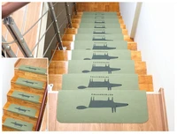 5pcslot self adhesive home floor staircase carpets fox bear non slip stair treads protector mats pads alfombra de la escalera