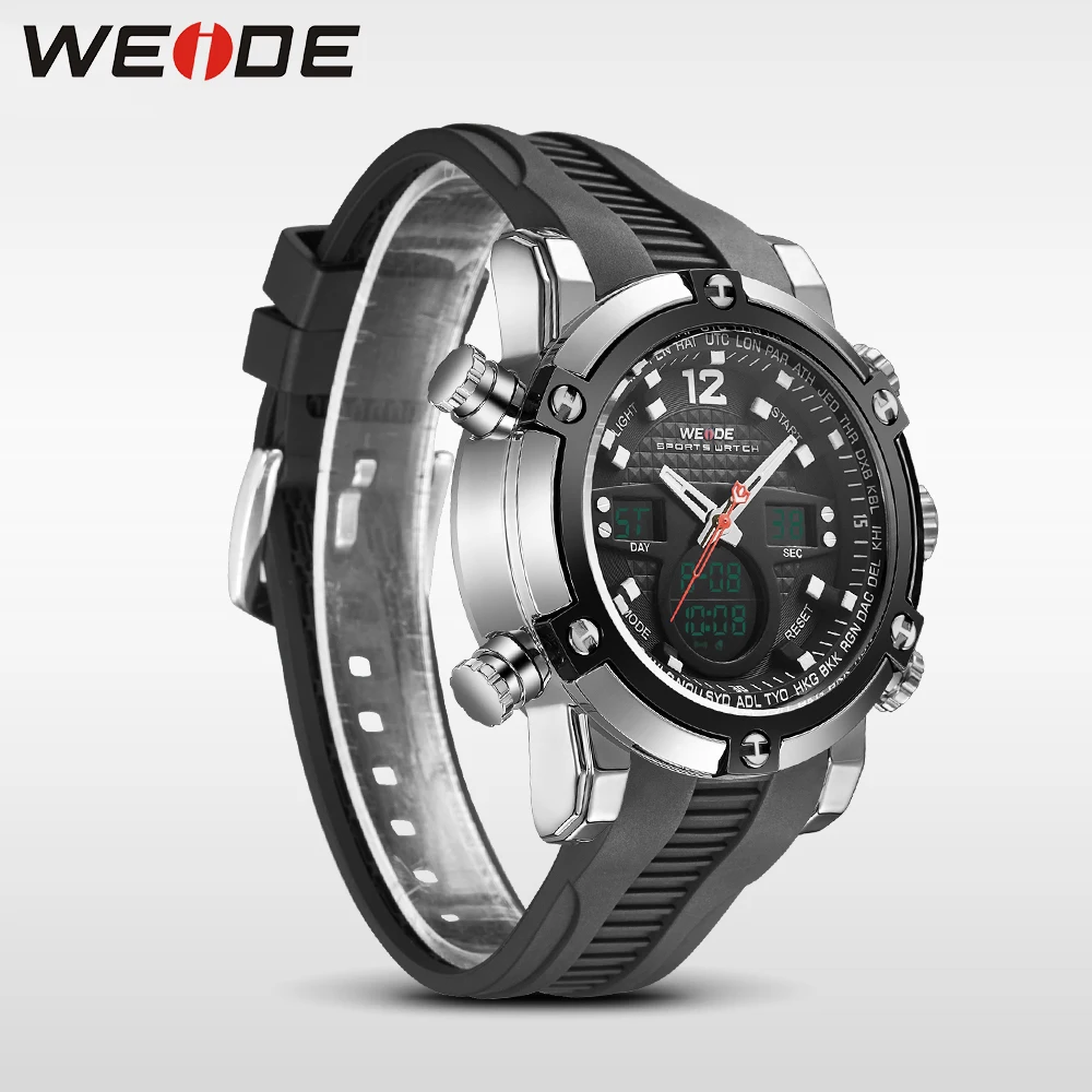 Популярный бренд часы 30 М Водонепроницаемость ЖК-кварц мужской Relogio секундомер