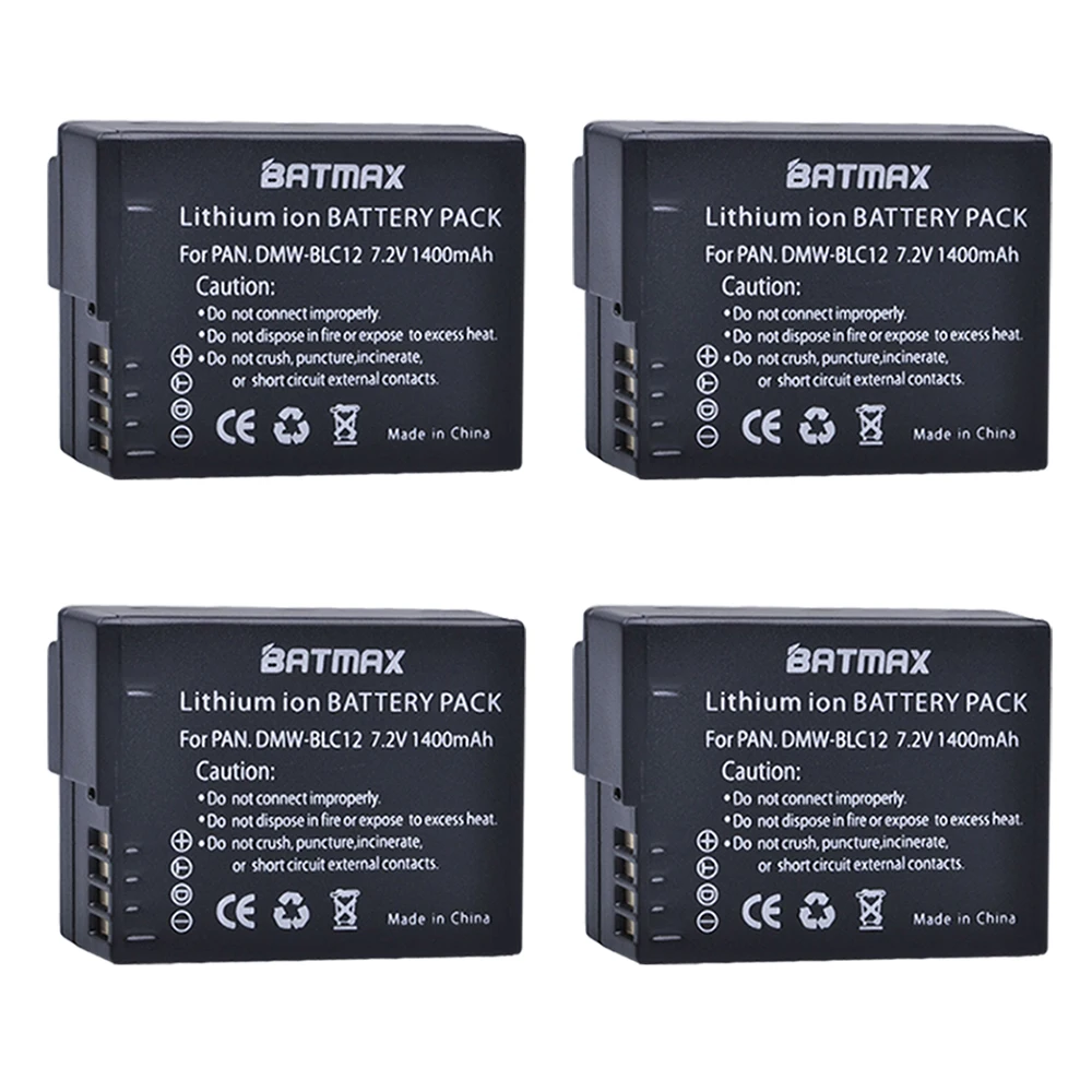 4 шт DMW-BLC12 BLC12E BLC12PP BLC12 батареи + двойное зарядное устройство USB для Panasonic Lumix FZ1000 FZ200