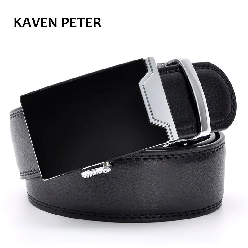 The New Men Automatic Buckle Belt Designer Leather Belts Cowskin Luxury Automatic Buckle Leather Belt Alloy Buckle Men