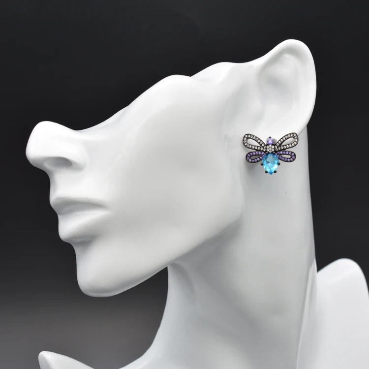 

Insect tremella ring multicolor zircon oxide lovely jewelry female favorite
