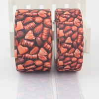 chocolate printed grosgrain ribbon packing tape handmade jewelry diy hair bow sewing accessories 16 75mm