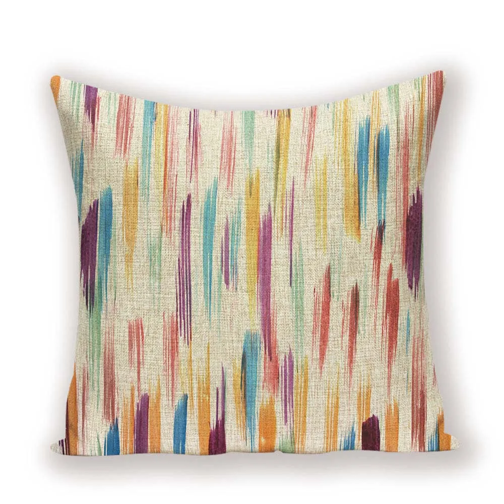 

Льняная наволочка 45x45, геометрический принт